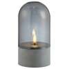 Brilliant LED table lamp Illusion with smoke-coloured glass dome shades and grey base