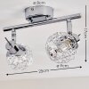 KALIPURO Ceiling light chrome, 2-light sources