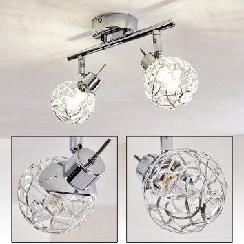 KALIPURO Ceiling light chrome, 2-light sources