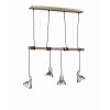 Trio-Leuchten Timber Pendant Light Dark wood, 4-light sources
