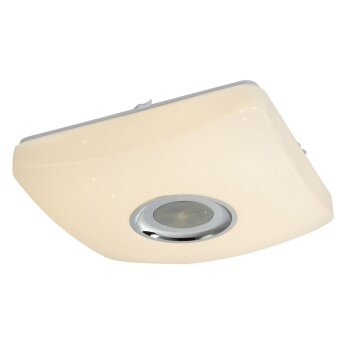 Globo SQUARE Ceiling light LED white, 1-light source, Remote control, Colour changer