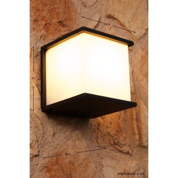 Lutec CUBE outdoor wall light anthracite, 1-light source