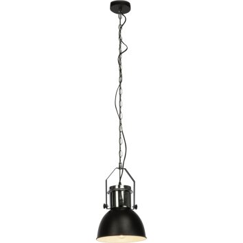 Brilliant SALFORD pendant light chrome, black, 1-light source