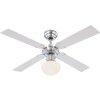 Globo CHAMPION fan chrome, stainless steel, white, 1-light source