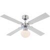 Globo CHAMPION fan chrome, stainless steel, white, 1-light source