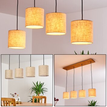 SHIBURG Pendant Light Light wood, 4-light sources