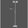 Floor Lamp Leuchten Direkt Ls-RUBEN LED brushed steel, 2-light sources, Remote control, Colour changer