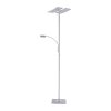 Floor Lamp Leuchten Direkt Ls-RUBEN LED brushed steel, 2-light sources, Remote control, Colour changer