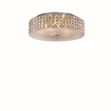 Ideal Lux ROMA Ceiling Light chrome, Crystal optics, 6-light sources