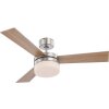 Globo ALANA fan stainless steel, matt nickel, 2-light sources, Remote control