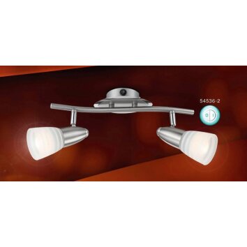 Globo CALEB spotlight chrome, matt nickel, 2-light sources