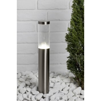 Brilliant BERGEN pedestal light LED stainless steel, 1-light source