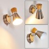 PULAU Wall Light Light wood, matt nickel, 1-light source