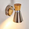PULAU Wall Light Light wood, matt nickel, 1-light source