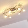 Gordola Ceiling Light LED brushed steel, 6-light sources