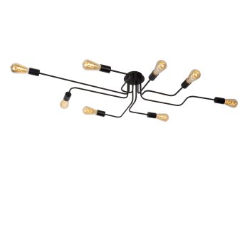 Lucide LESTER Ceiling light black, 8-light sources