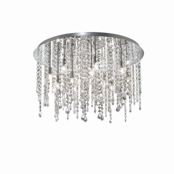 Ideal Lux ROYAL Ceiling Light chrome, Crystal optics, 12-light sources