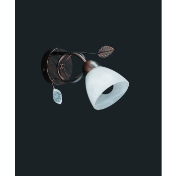 Trio-Leuchten Traditio Wall Light dark brown, rust-coloured, 1-light source