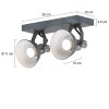 Steinhauer BROOKLY spotlight LED grey, 2-light sources