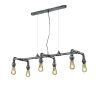Trio-Leuchten Gotham Pendant Light dark brown, silver, 6-light sources