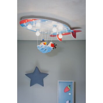 Elobra LUFTSCHIFF Ceiling Light blue, red, 4-light sources