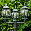 Kobe lamppost green, black, 3-light sources