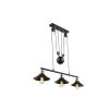 Globo hanging light black, 3-light sources