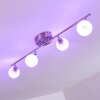 Motala Ceiling Light LED matt nickel, 4-light sources, Remote control, Colour changer