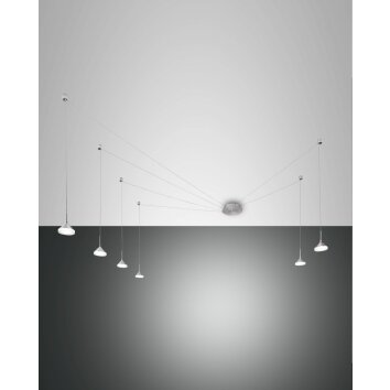 Fabas Luce ISABELLA Pendant Light LED chrome, matt nickel, 6-light sources