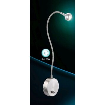 Globo SERPENT wall light LED chrome, matt nickel, 1-light source