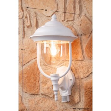 Konstsmide PARMA wall light transparent, clear, 1-light source, Motion sensor