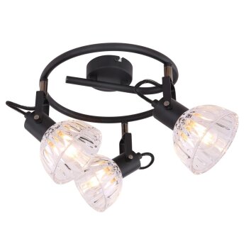 Spotlight Globo DRABO black, 3-light sources