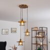 MOENA Pendant Light antique brass, bronze, 3-light sources