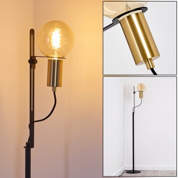 KIREHITO Floor Lamp gold, brass, black, 1-light source