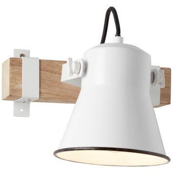 Brilliant Plow Wall Spotlight Dark wood, white, 1-light source