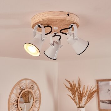 Skodsbol Ceiling Light Light wood, white, 3-light sources