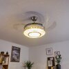 BENDIGO ceiling fan LED matt nickel, transparent, clear, 1-light source