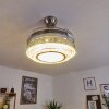 BENDIGO ceiling fan LED matt nickel, transparent, clear, 1-light source