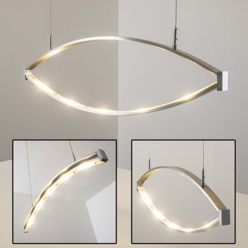 Honsel Lucy pendant light LED chrome, stainless steel, 5-light sources