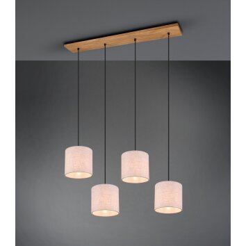 Trio ELMAU Pendant Light dark brown, matt nickel, 4-light sources