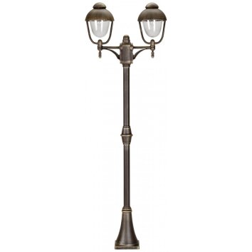Albert 40 lamppost light brown, brass, 2-light sources