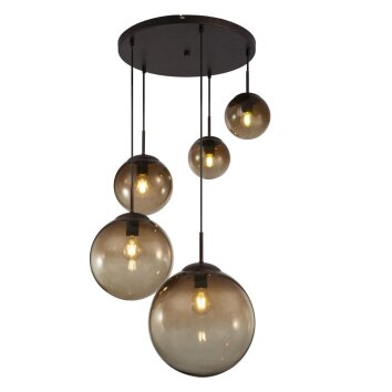 Globo VARUS Pendant Light brown, black, 5-light sources