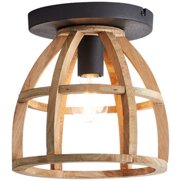 Brilliant MATRIX WOOD Ceiling Light black, 1-light source