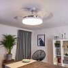 BENDIGO ceiling fan LED chrome, transparent, clear, white, 1-light source