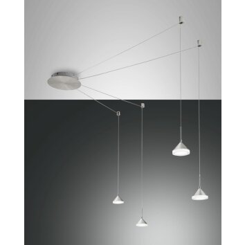 Fabas Luce ISABELLA Pendant Light LED chrome, matt nickel, 4-light sources