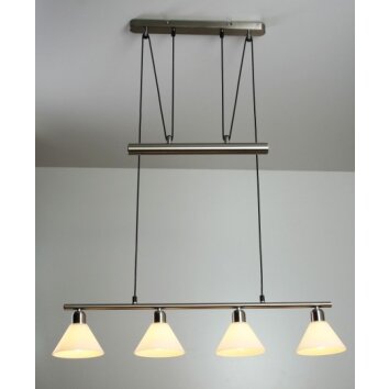Trio 3751 pendant light stainless steel, matt nickel, 4-light sources