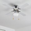VALLETTA ceiling fan chrome, black, white, 1-light source