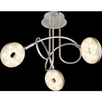 Globo LAILA ceiling light LED matt nickel, 3-light sources