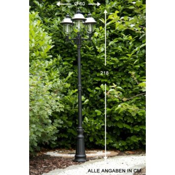 Konstsmide PARMA lamppost black, 3-light sources
