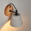 HALLTORP Wall Light Dark wood, black, 1-light source